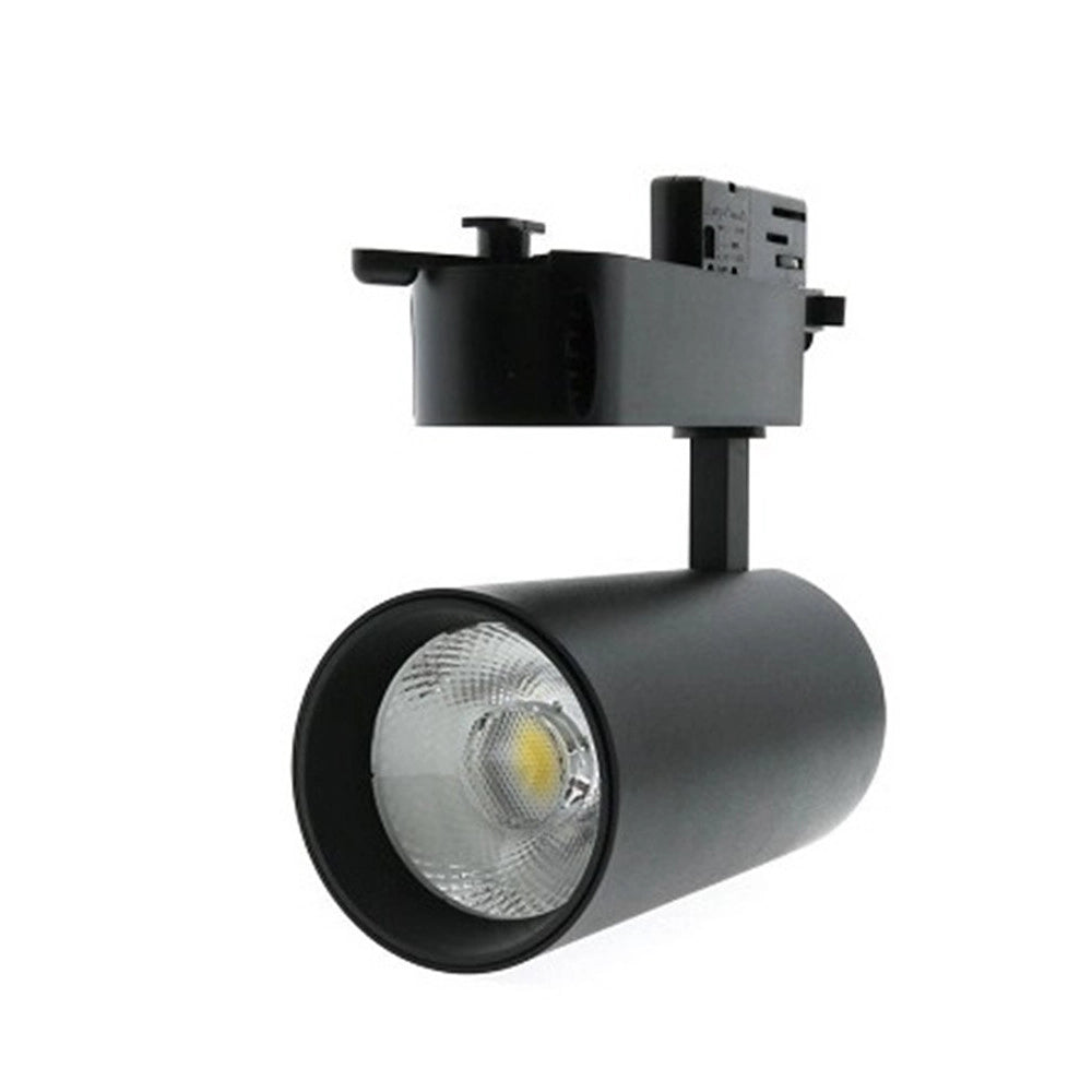 Trade Shop - Faretto Led Per Binario Trifase 30w Lampada Orientabile Luce Naturale Calda Ip20 Gd19c20 - Nero-bianco Caldo      -