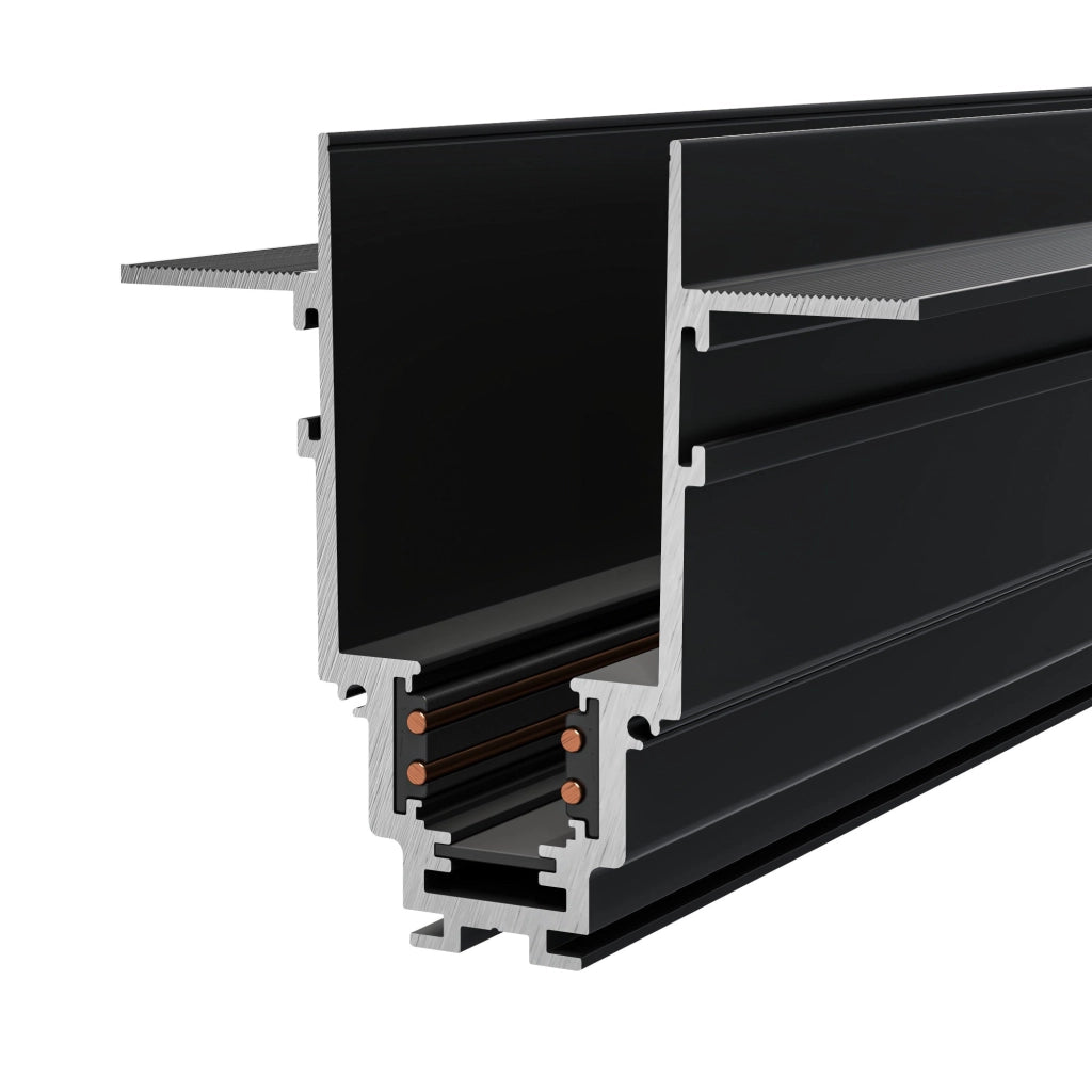 Barra Magnetica da Incasso 200 cm per Sistema Illuminazione Binario  Nero