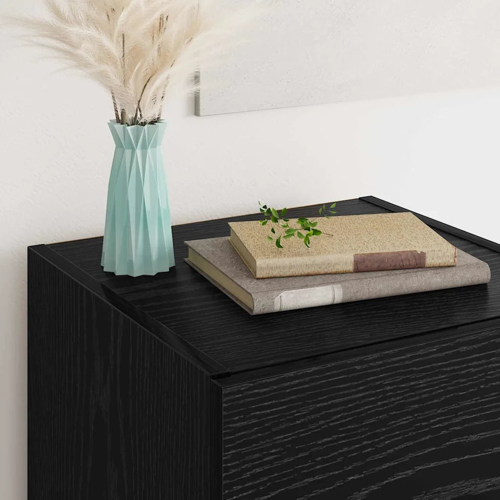 Credenza | Madia | Buffet da pranzo | Armadio da pranzo Rovere Nero 34,5 x 34 x 90 cm Legno multistrato