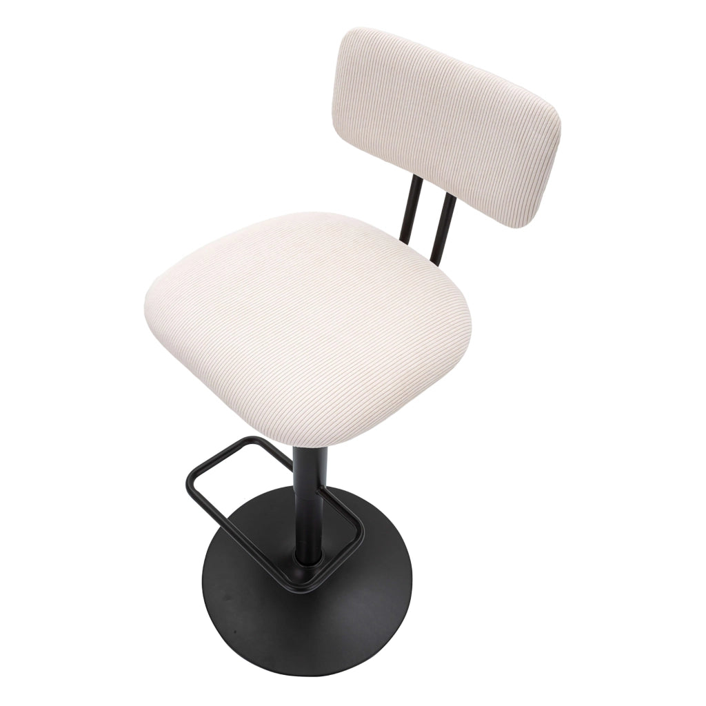 Mirea, Sgabello Regolabile, 41x48x85h cm Bianco Crema