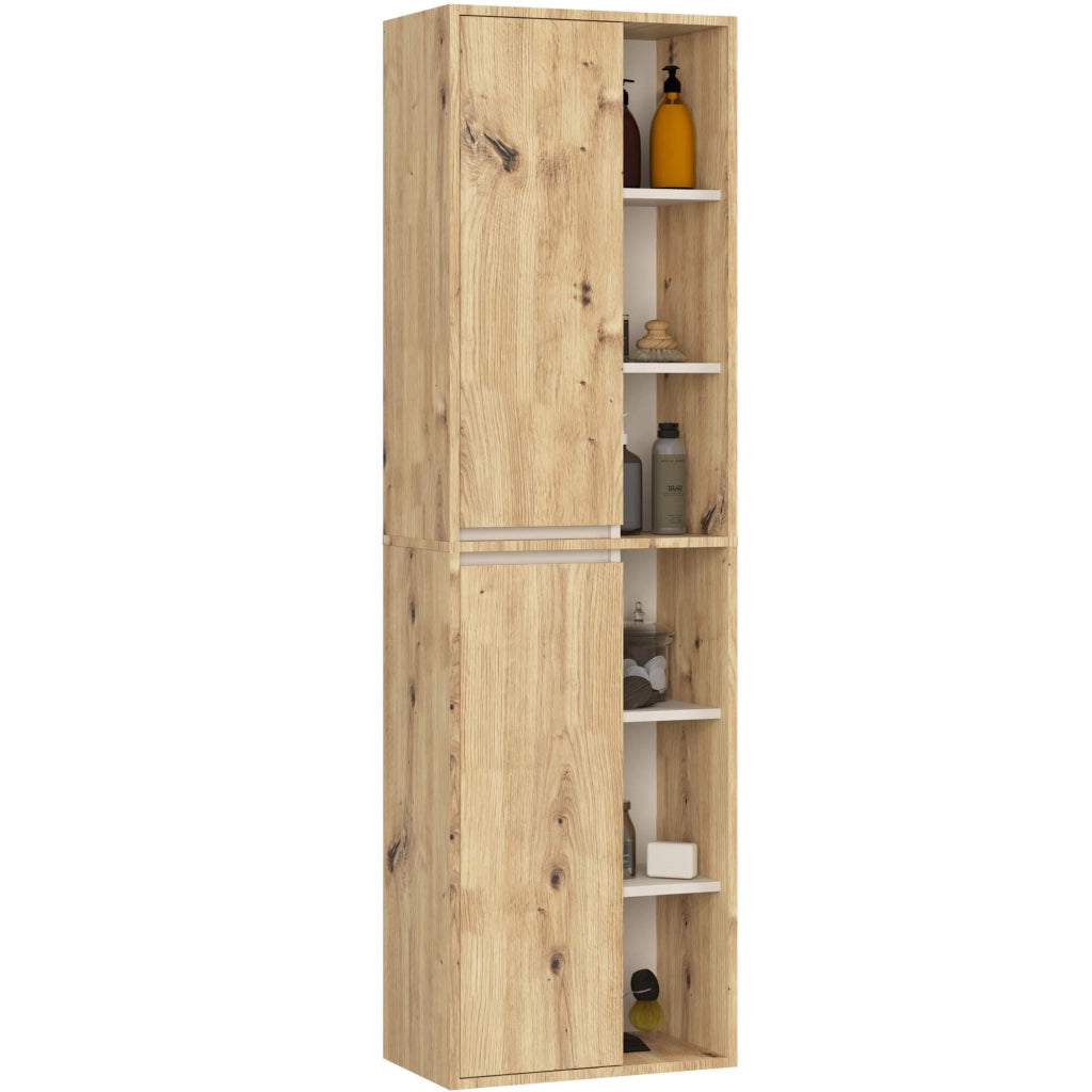 Set di mobili da bagno sospesi VAMI in Rovere Artisan con interno Kashmir con fori per lavabo da appoggio