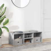 Panca Porta Scarpe Grigio Cemento 105x35x35cm Legno Multistrato 804467