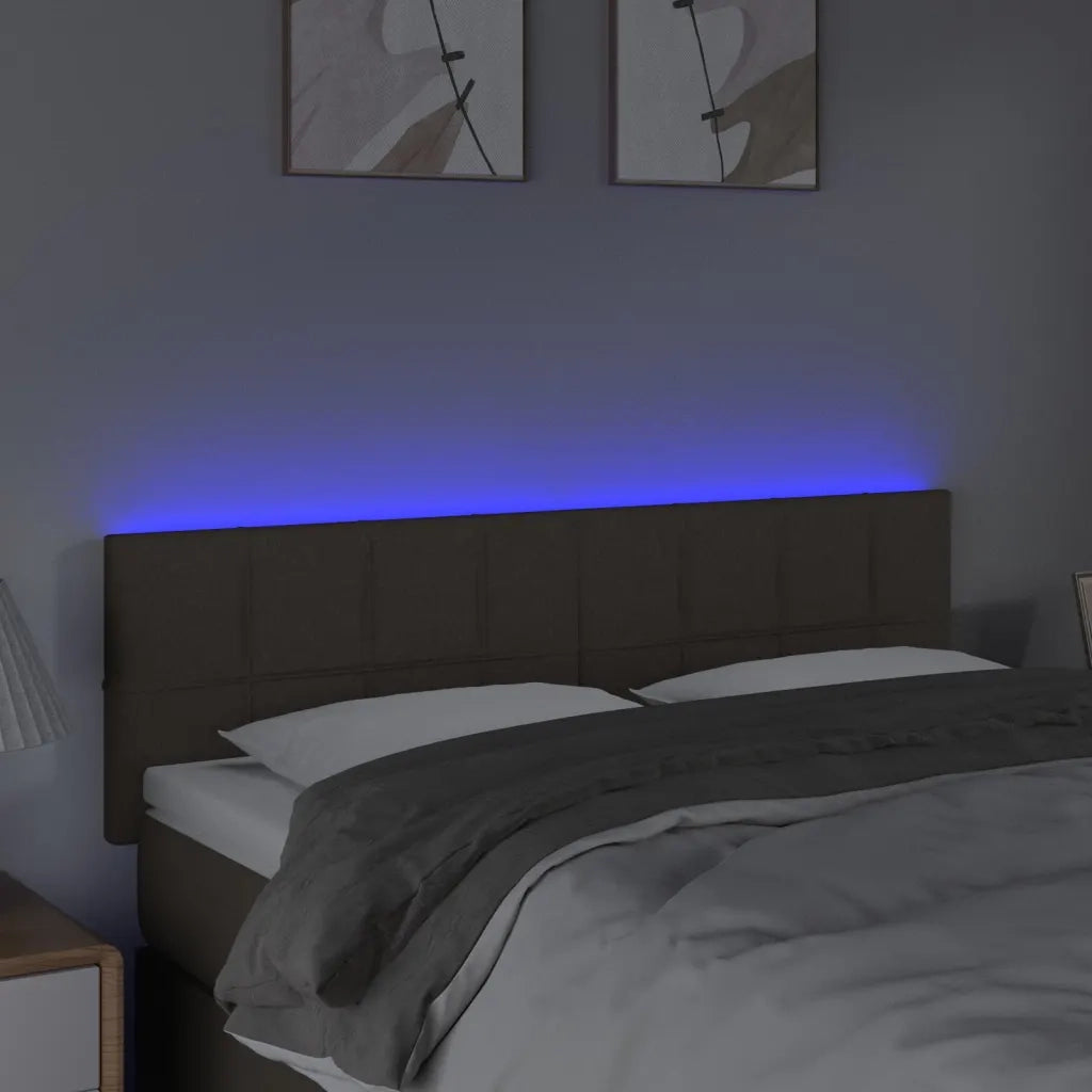 Testiera | Testata a LED Tortora 144x5x78/88 cm in Tessuto