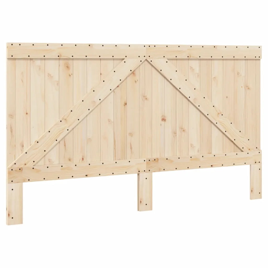 Giroletto con Testiera Grigio 200x200 cm Legno Massello di Pino 3281567