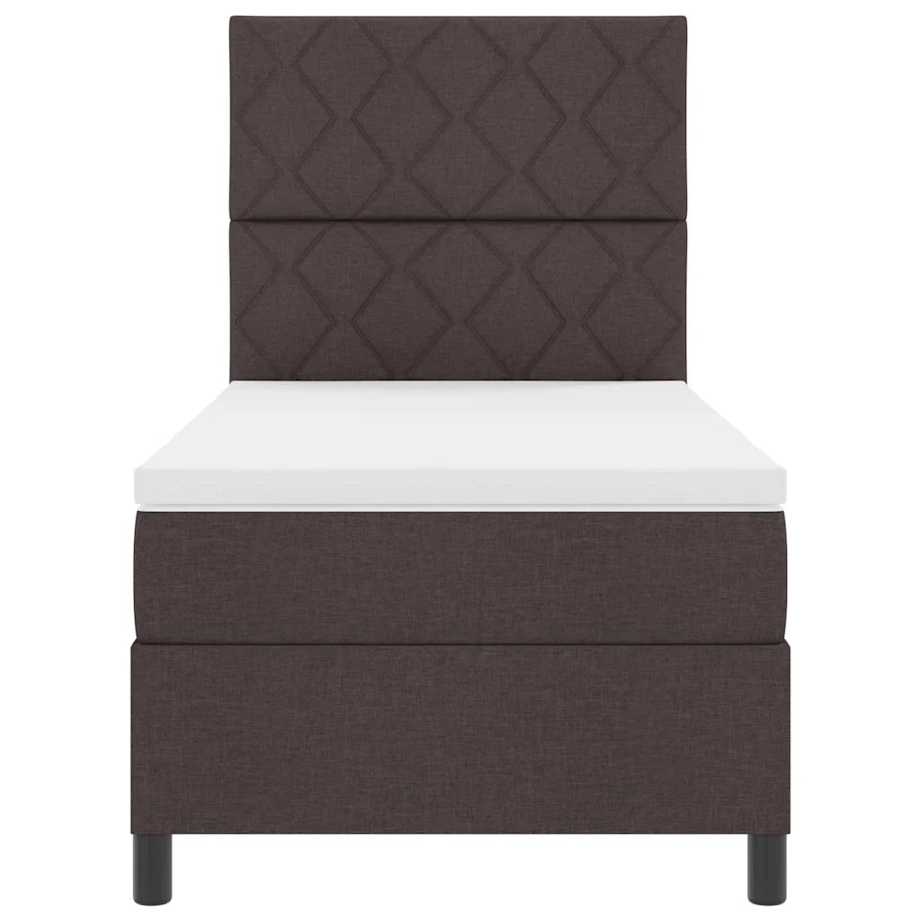 Letto a molle con materasso Marrone Scuro 90 x 190 cm Tessuto 3339430