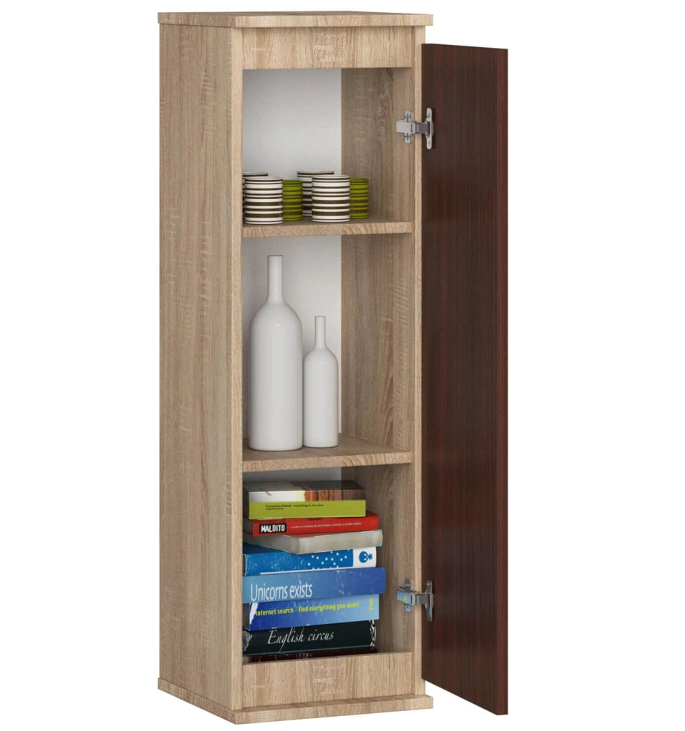 Armadietto a parete con ante strette AKORD W30 Sonoma Quercia 30 cm 1 anta inserto frontale Wengé 30x30x99 cm