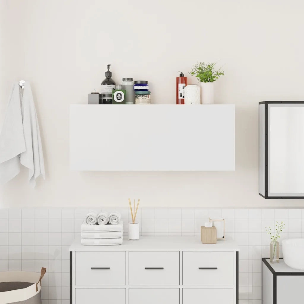 Mobile da Bagno a Parete Bianco 100x25x40 cm in Truciolato