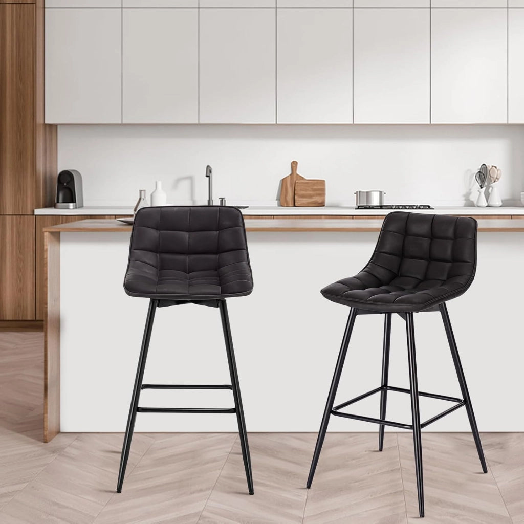 4X Sgabelli da Bar Moderni Sedia da Cucina Pranzo con Poggiapiedi in PU Antracite