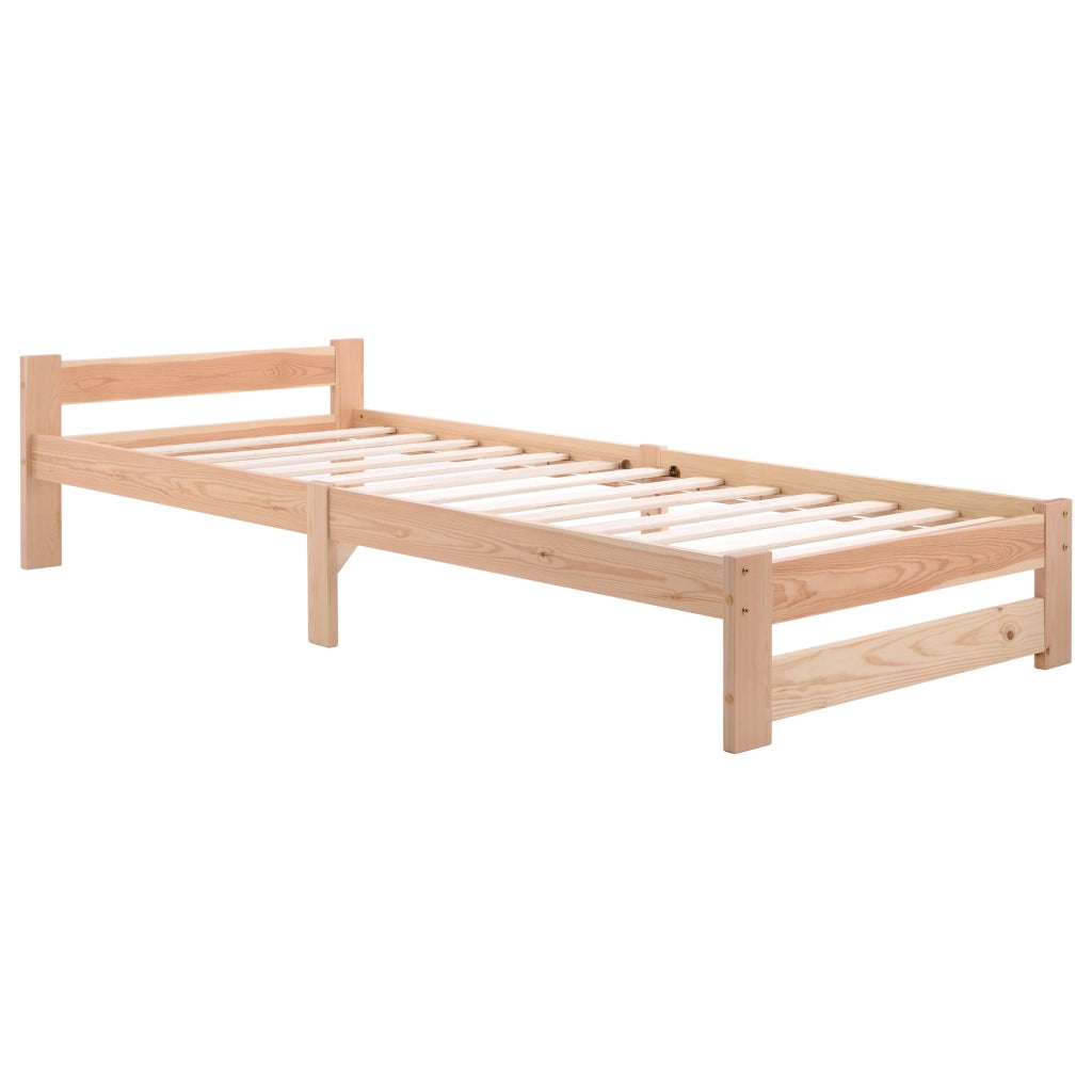 Letto in Legno Massello con Testiera e Doghe ¨C MINIMAL ¨C 90x200 Naturale