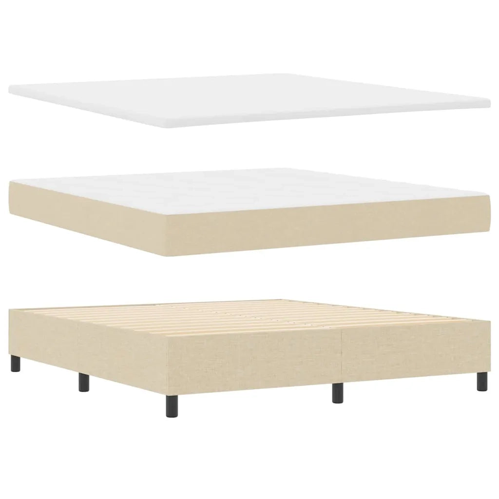 Letto a Sorgente LED con materasso Crema 180 x 200 cm Tessuto 3343460