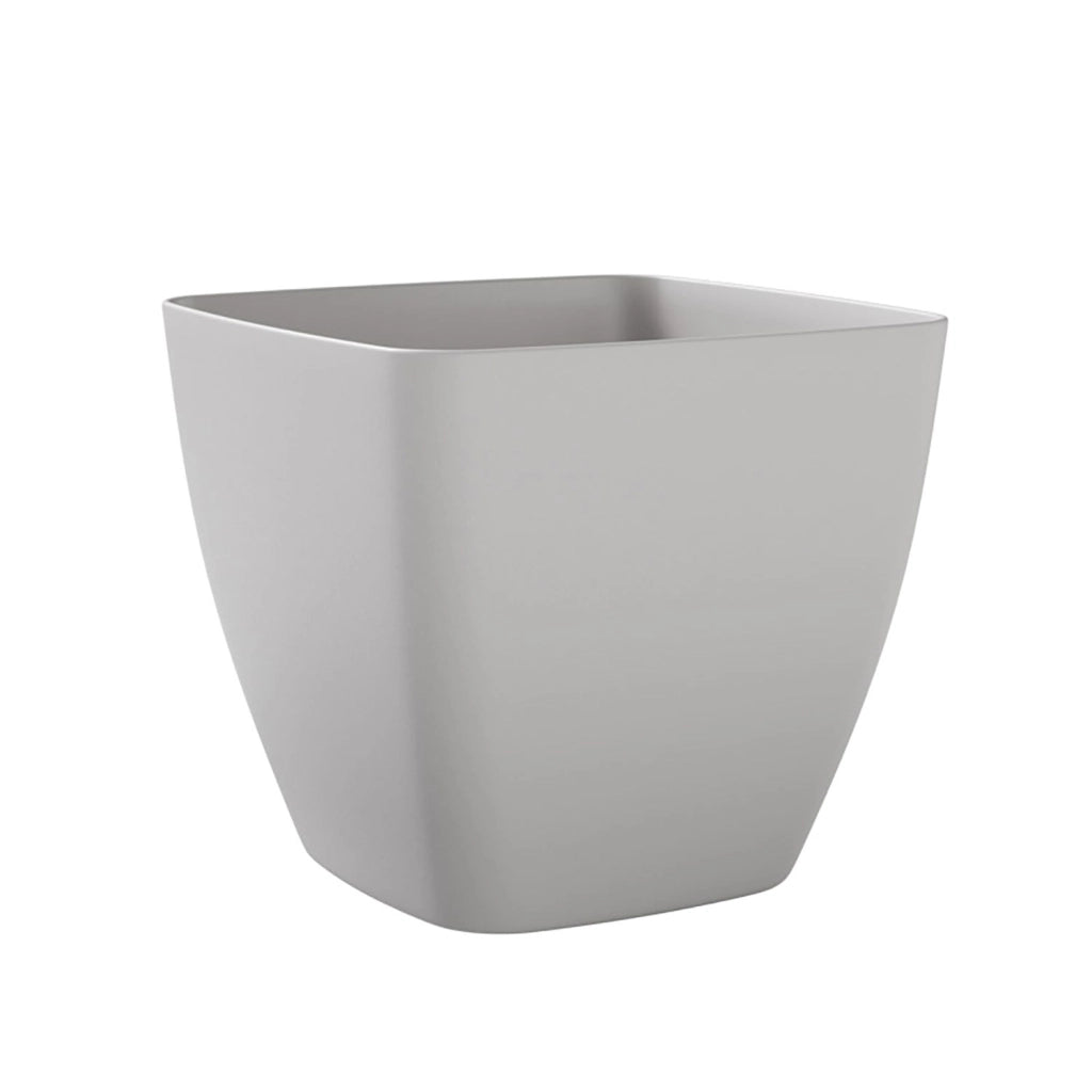 Vaso Quadrato Indoor e Outdoor Tera Ceylon Kit Cloud Ø30 cm in Plastica Grigio Chiaro