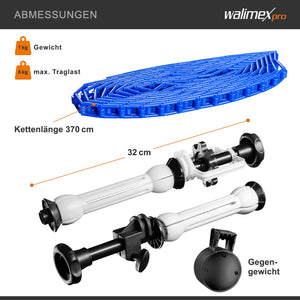 Walimex sfondo expan + catena e peso, blu
