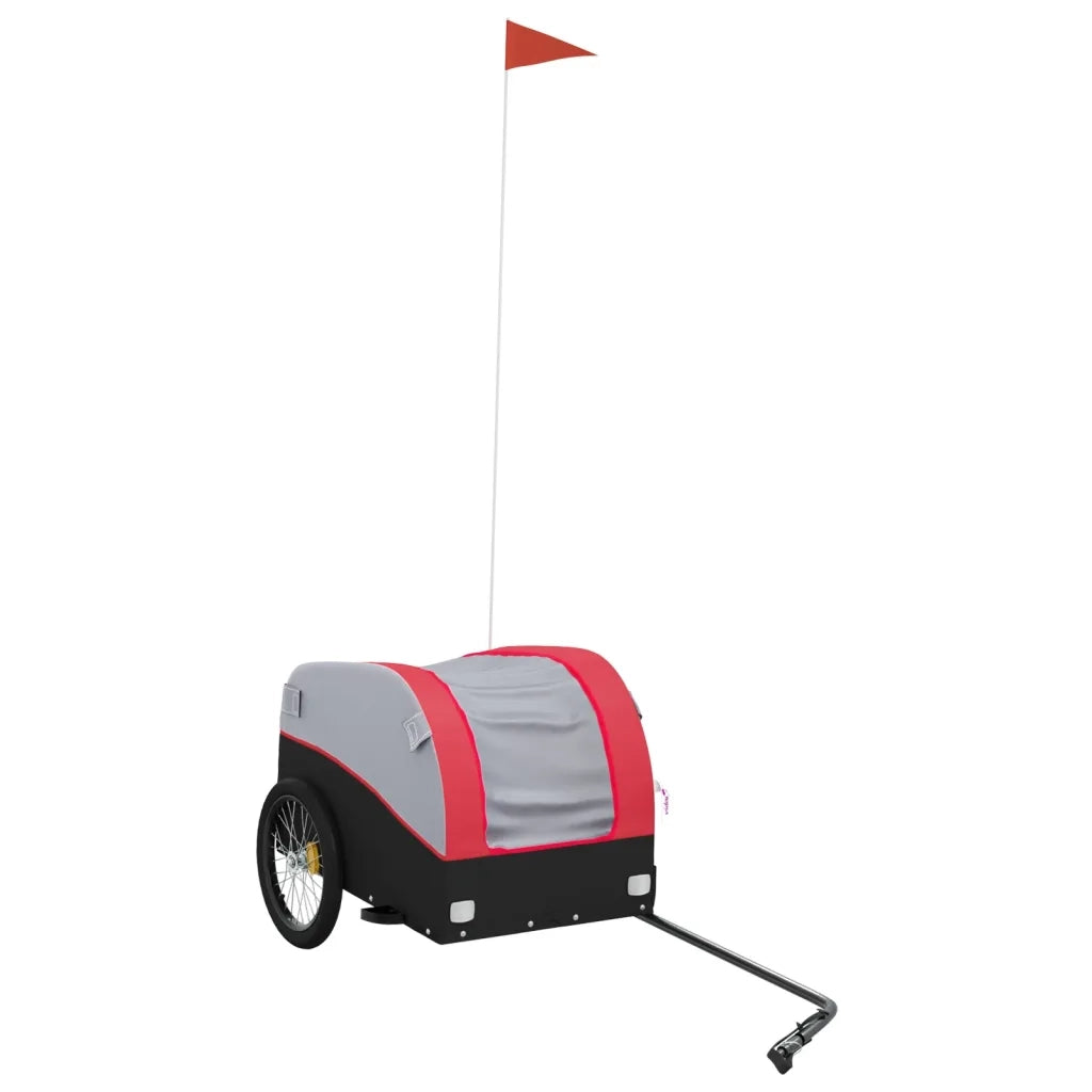Rimorchio da Bici Nero e Rosso 30 kg in Ferro CFW7410097