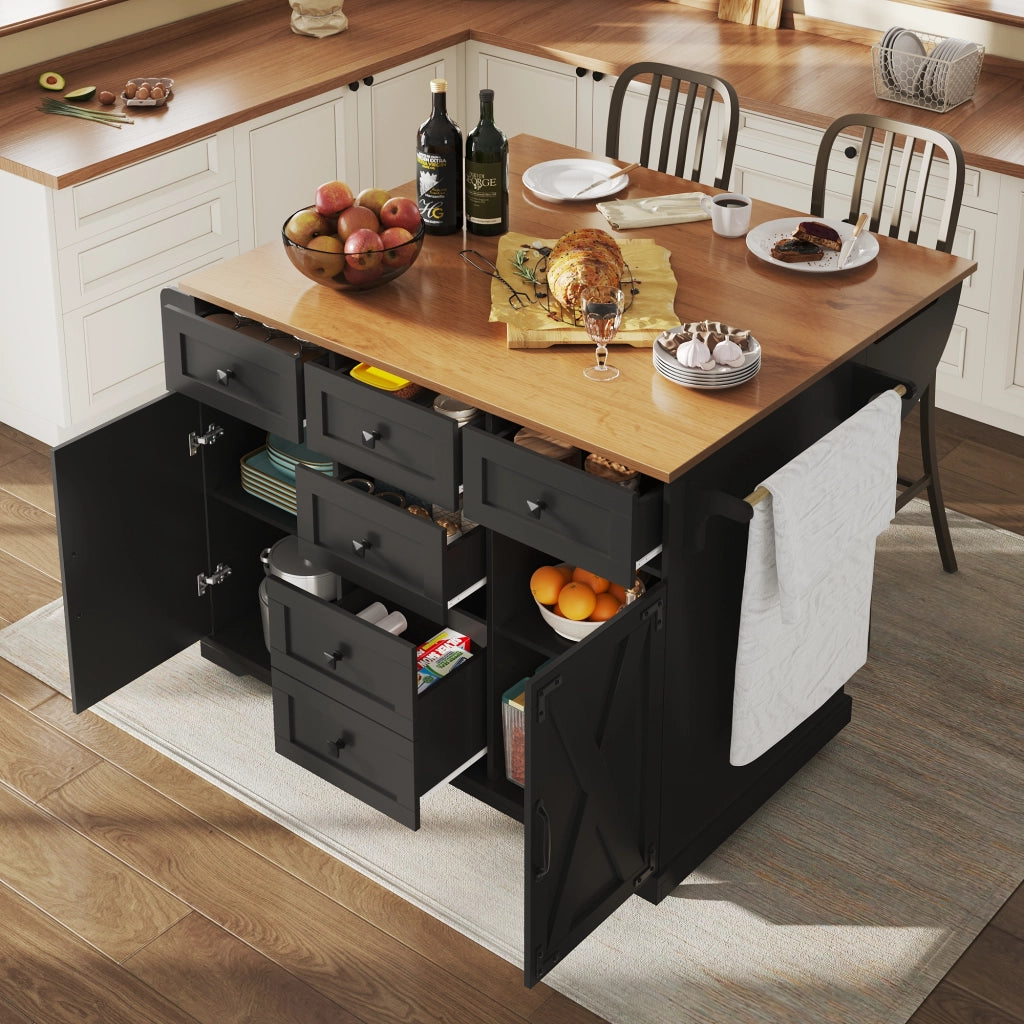 CARRELLO SERVIZIO PIEGHEVOLE 147x70x93 cm Nero MDF e Metallo