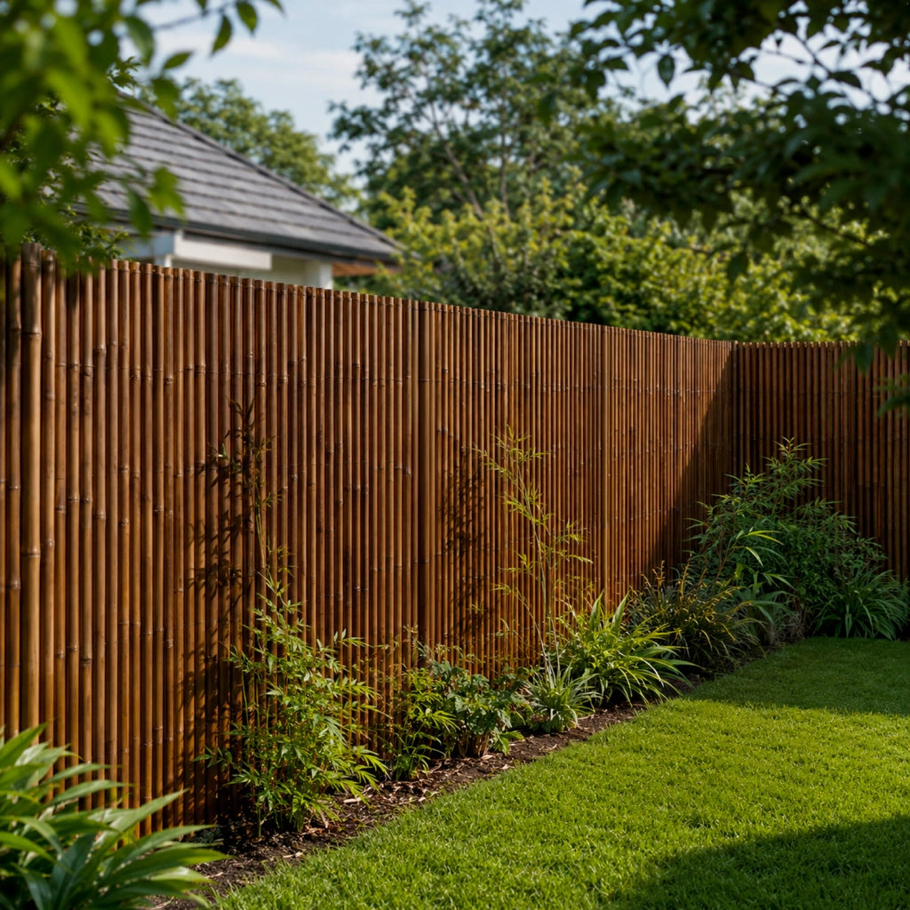 Arella In Bamboo Carbonizzato Ø 20-30 mm Recinzione Frangivista Ombreggiante Per Giardino Balcone Terrazzo Privacy Esterno Naturale 180 x 250 cm
