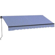 Tendalino Protezione Solare Tendalino da Terrazza, incluso Manovella, resistente alle intemperie, 247 cm x 295 cm, Blu + Bianco