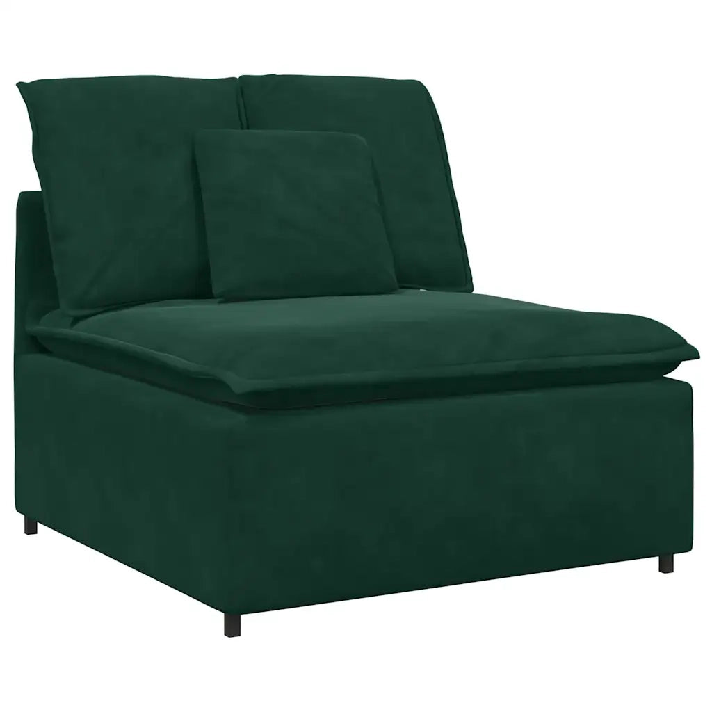 Modulo Centrale Divano Modulare con Cuscini Verde Scuro 100 cm CFW7067584