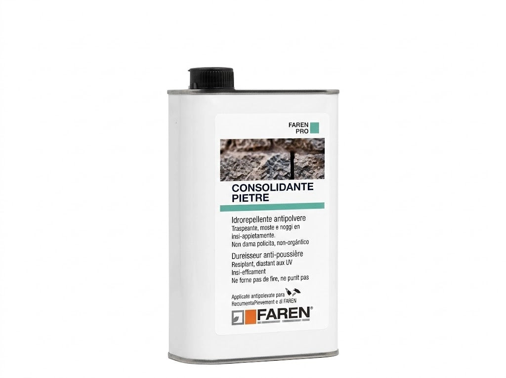 Protettivo Idrorepellente Antispolvere 1 lt Consolidante Pietra Faren Incolore
