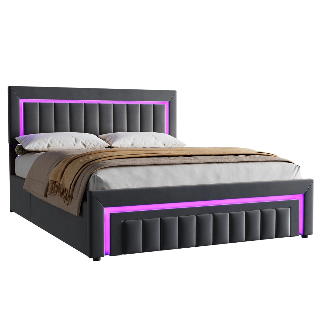 Letto contenitore 160x200 cm, colore grigio