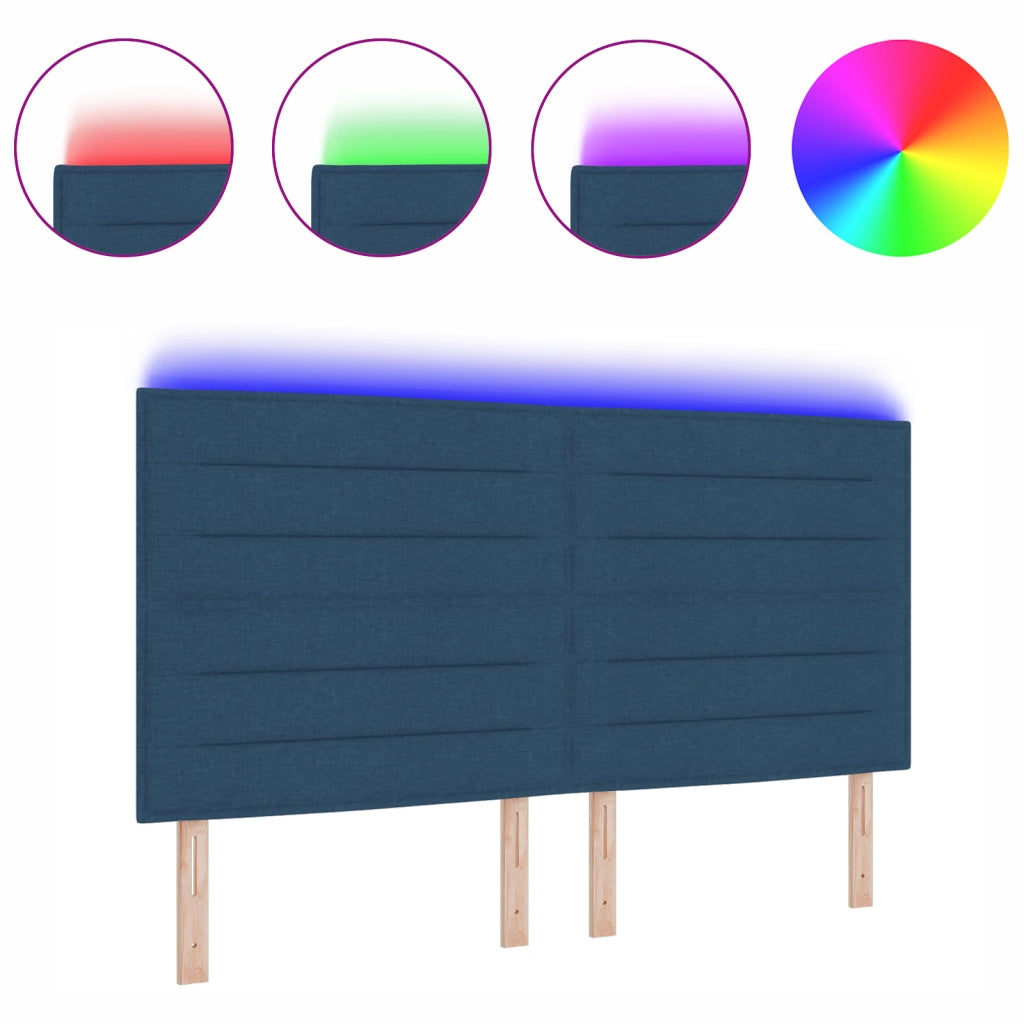 Testata con LED Design Linee Blu 90 cm Tessuto