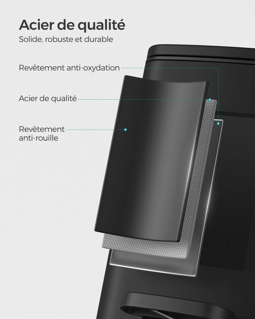 Cestino per il bagno cestino a pedale con coperchio 6 litri per piccoli spazi chiusura ammortizzata nero 12_0007255