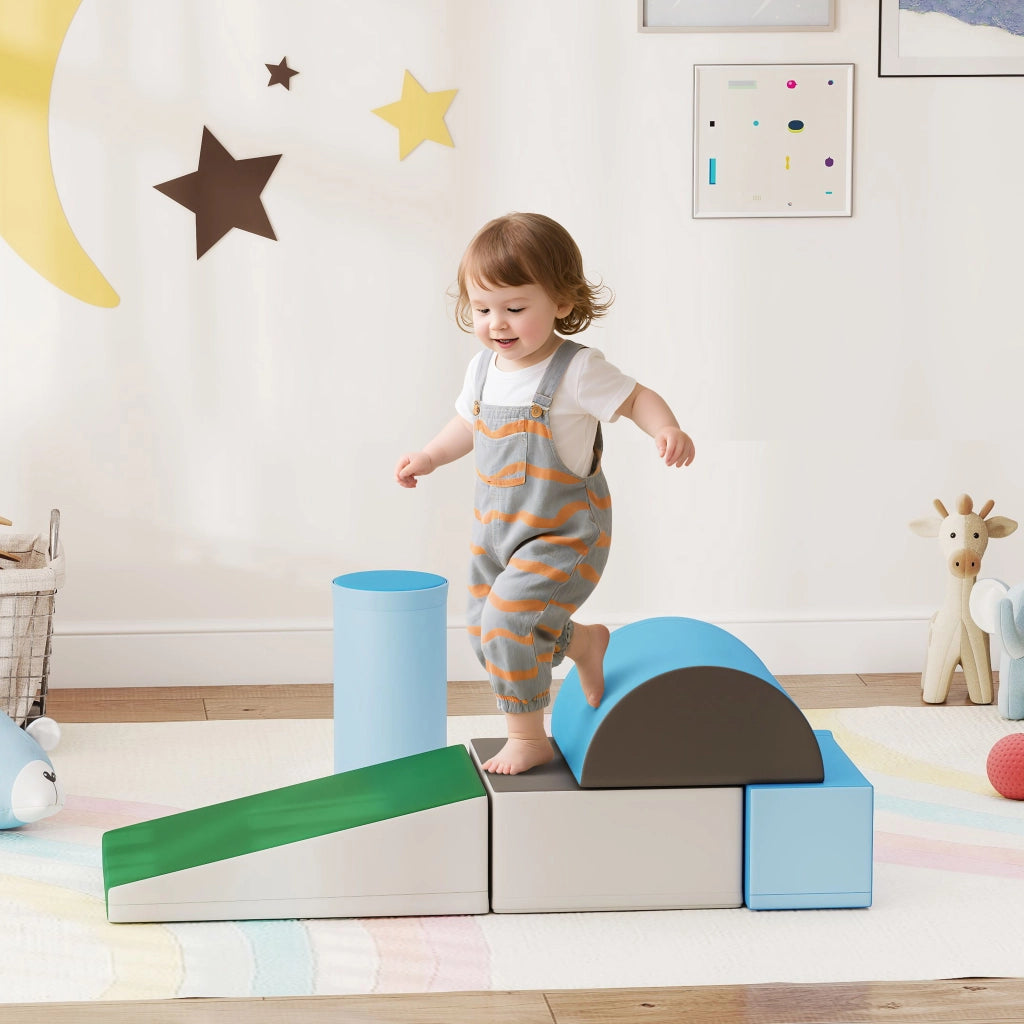Blocchi Morbidi Bambini ¨C zephmum ¨C Marrone Cachi Blu Verde Celeste