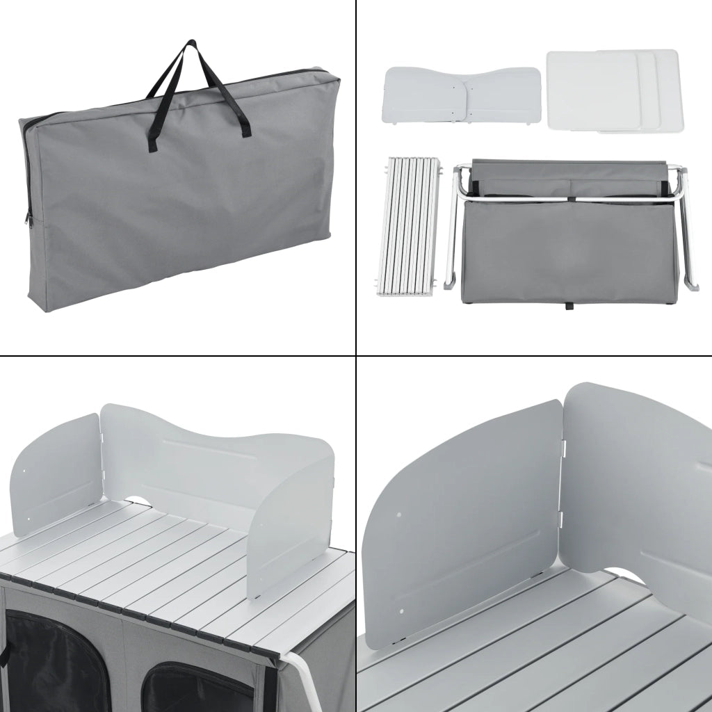 Mobile da cucina da esterno pieghevole Tullinge 105 x 80 x 51 cm grigio 03_0008669