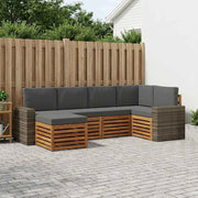 Set di divani da esterno 6 pz Naturale e Antracite Poliestere 3384578