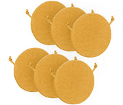 Cuscini Rotondi Per Sedie Cucina Imbottiti Sfoderabili Con Cerniera Cuscino Rotondo Ø 40 Cm Sedia Tavolo Lavabile In Lavatrice Con Lacci Per Fissaggio Prodotto Italiano Comodi 6 Pezzi - Giallo