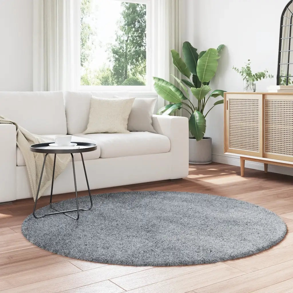 Tappeto del soggiorno | Tappeto Shaggy a Pelo Lungo NAVARRA Grigio Chiaro 160x160 cm