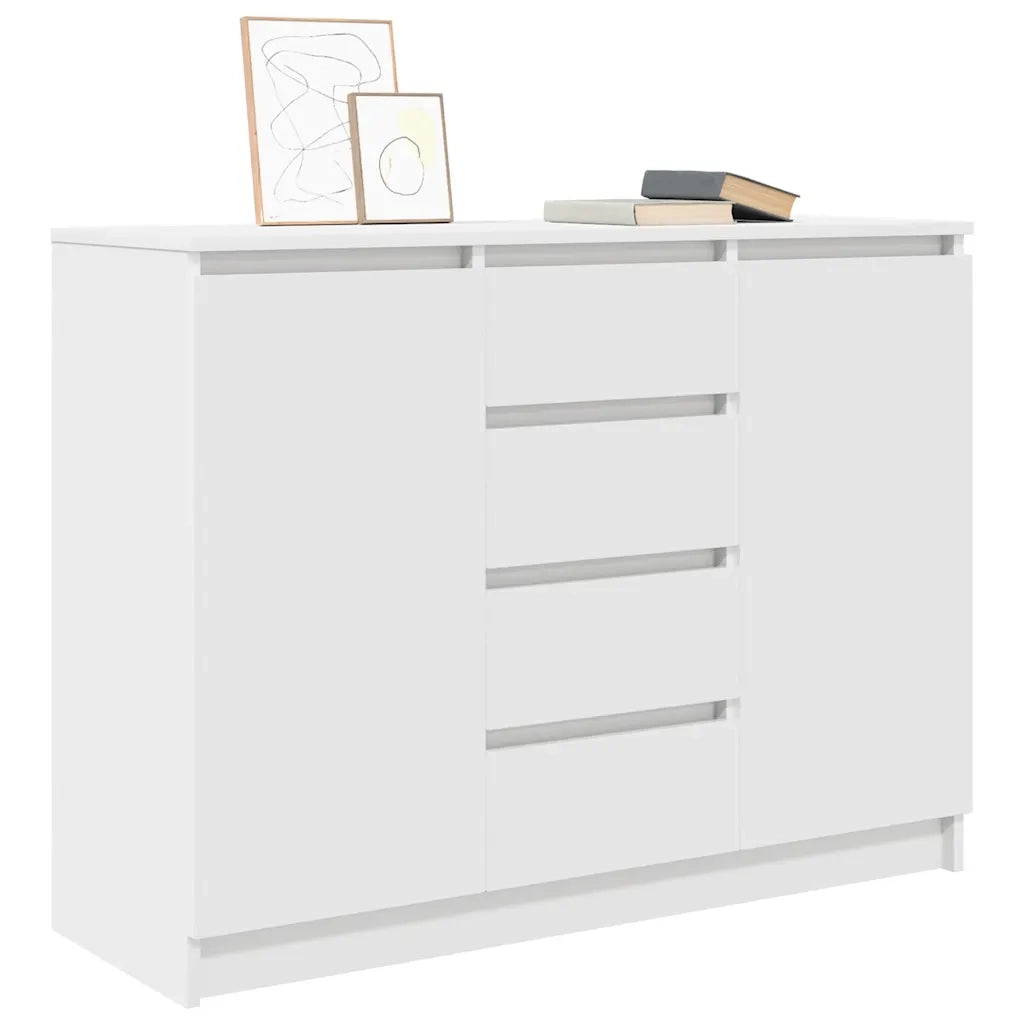 Credenza con Cassetti Bianco 100,5x35x76cm in Legno Multistrato