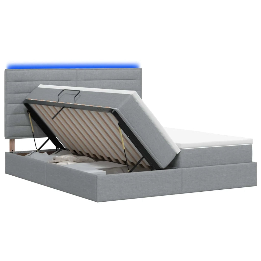 Letto con contenitore LED e materasso Grigio Chiaro 3460224