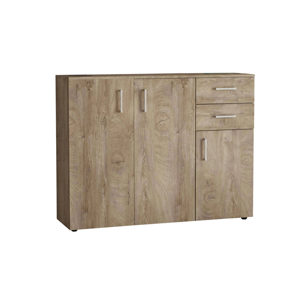 Madia Moderna con 2 cassetti e tre ante in Legno Composito cm 120x35x93 - READ