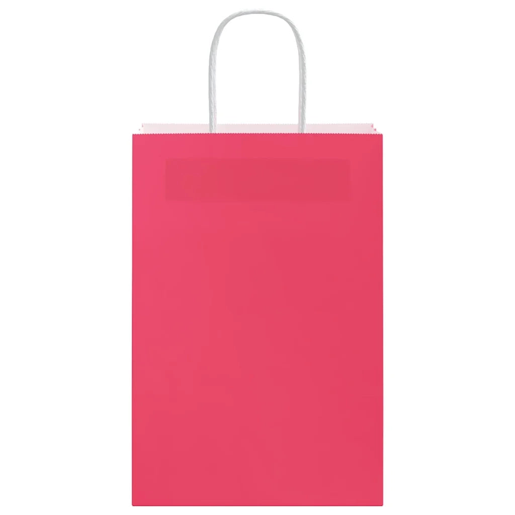 vidaXL Sacchetti di Carta 50 pz con Manici Rosa 21x11x31 cm