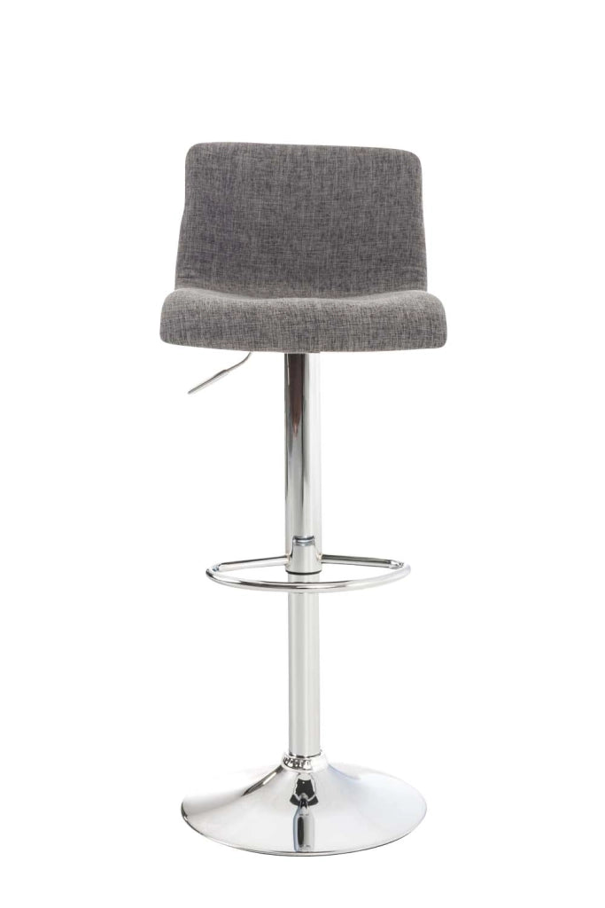 Sgabello HOVER in tessuto grigio chiaro,Metallo in look cromato