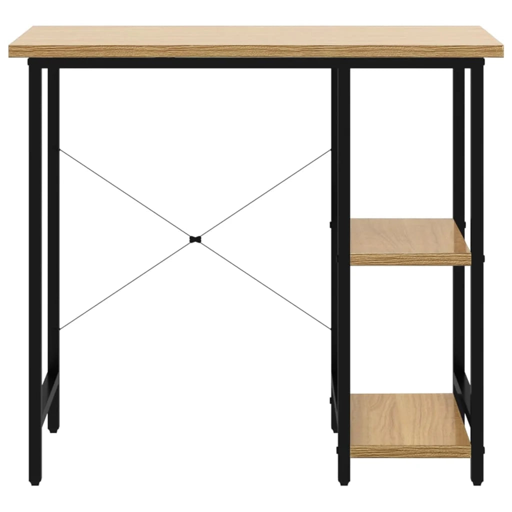Scrivania per computer postazione di lavoro mobile per computer studio per computer rovere chiaro 80 x 40 x 72 cm MDF e metallo marrone 02_0023755