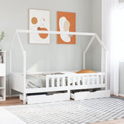 Giroletto per Bambini con Cassetti-Struttura Letto Bambini con contenitore 90x190cm Legno Massello Pino 732564