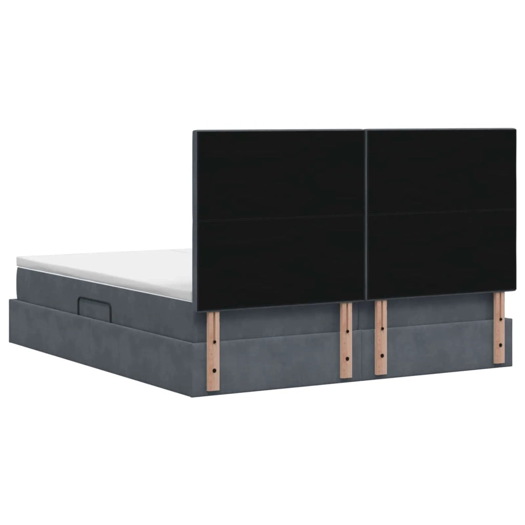 Letto con Contenitore Grigio Scuro 200 x 200 cm Velluto 3459844