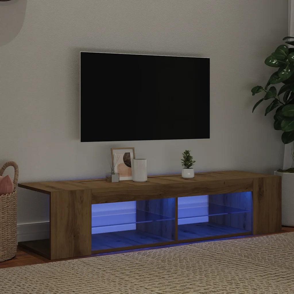 Mobile Porta TV con LED Artigianale 90x39x30 cm Multistrato 856326