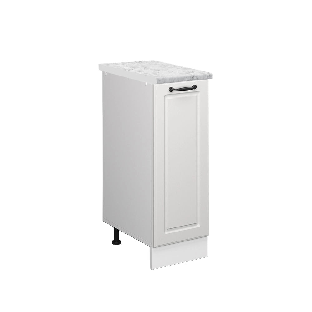 Armadio cucina dispensa alto R-Line Bianco rustico/Bianco 30 cm PL Marmo Vicco