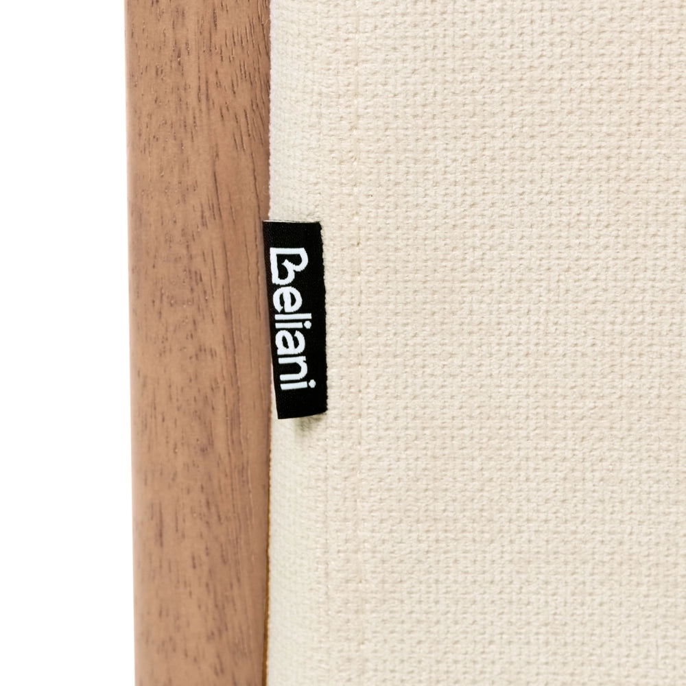 Sedia a dondolo Beige Chiaro Tessuto Gambe in legno con braccioli e cuscino Soggiorno classico tradizionale