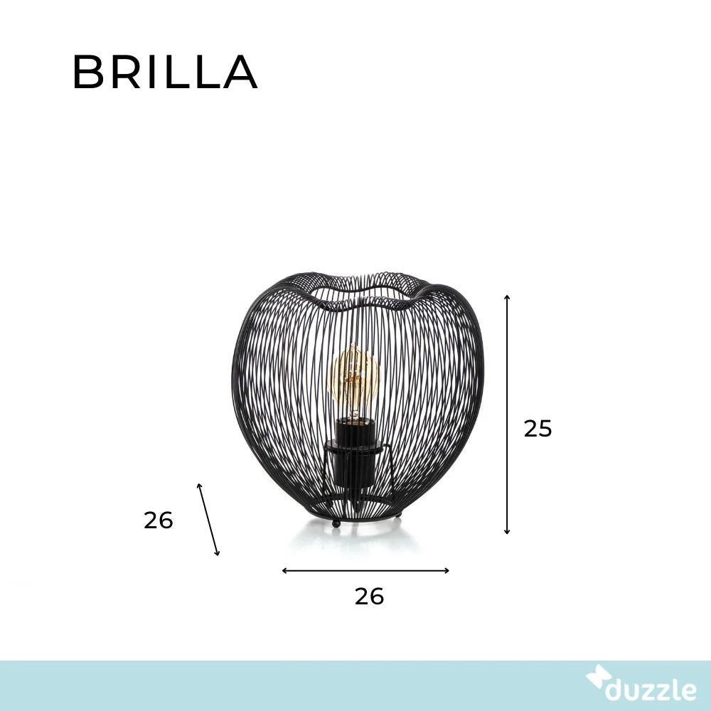 Lampada da tavolo Brilla in metallo nero lucido | Duzzle