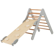 Triangolo da arrampicata per bambini 86,5 x 48 x 73,5 cm con rampa regolabile in legno massello grigio 20_0019315