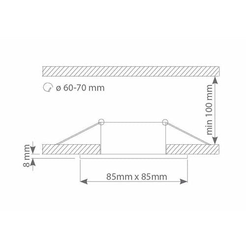 Faretto incasso quadrato bianco GU10 40W IP44 Eko-Light