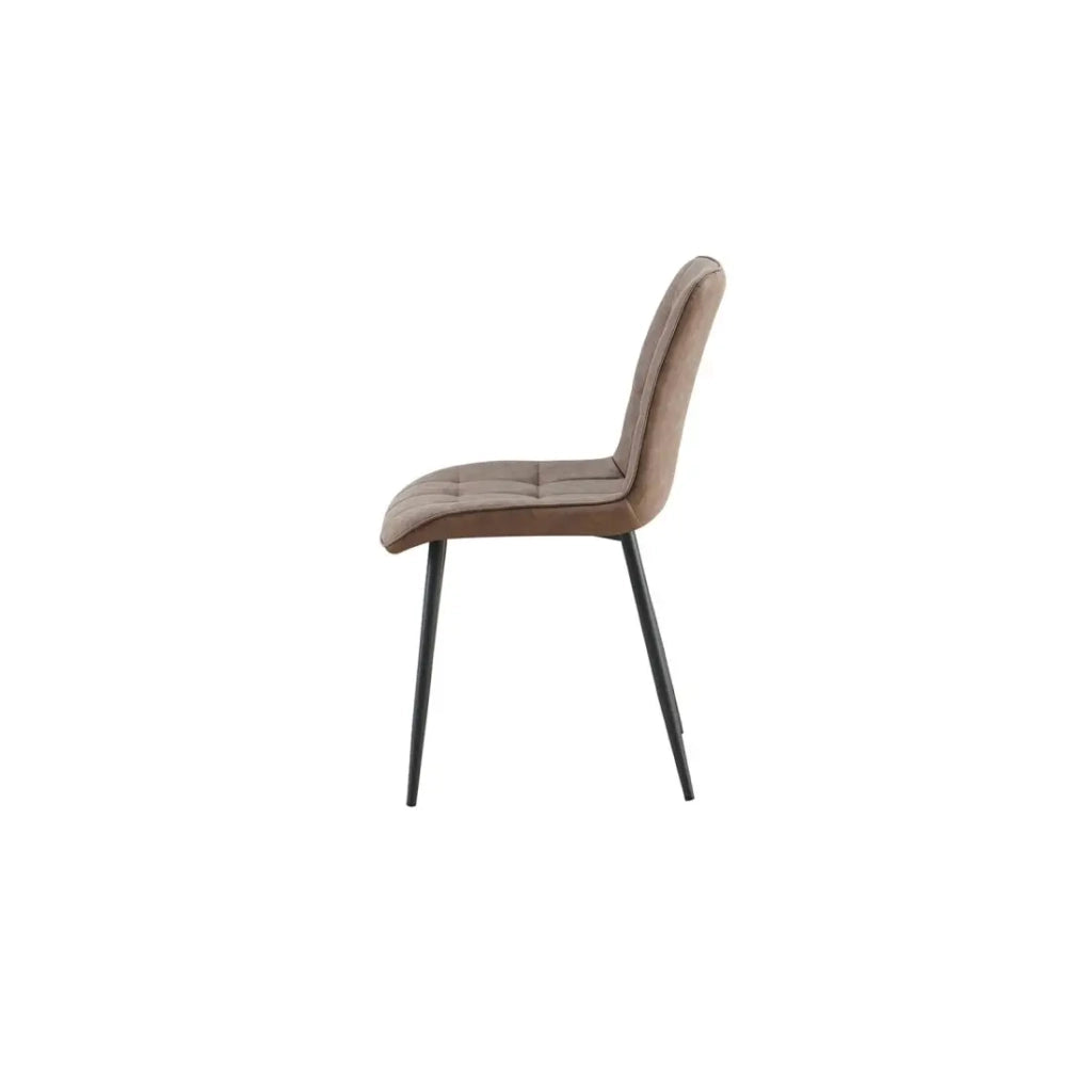 Set di 4 sedie MIREA - Marrone - Gambe in metallo - Design senza tempo - Rivestimento in PU facile da mantenere