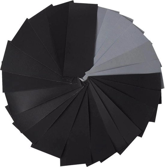 Set di carta vetrata grano 400-3000 36 pezzi umido e asciutto per auto mobili ligneo pietra vernice metallo vetro - 23 x 9 cm - Materiali di alta qualità