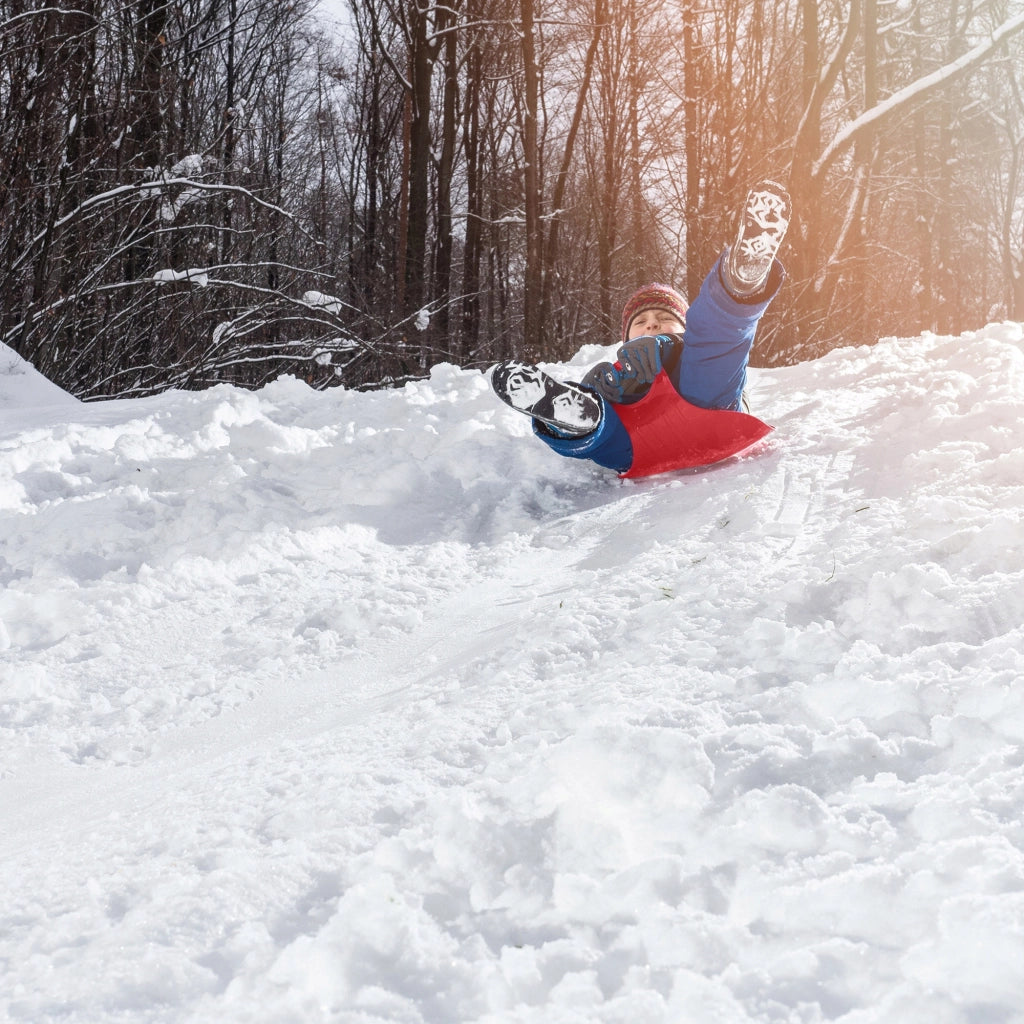 Slittino per bambini KADAX, scivolo da discesa, mela, plastica, mela, resistente alla neve