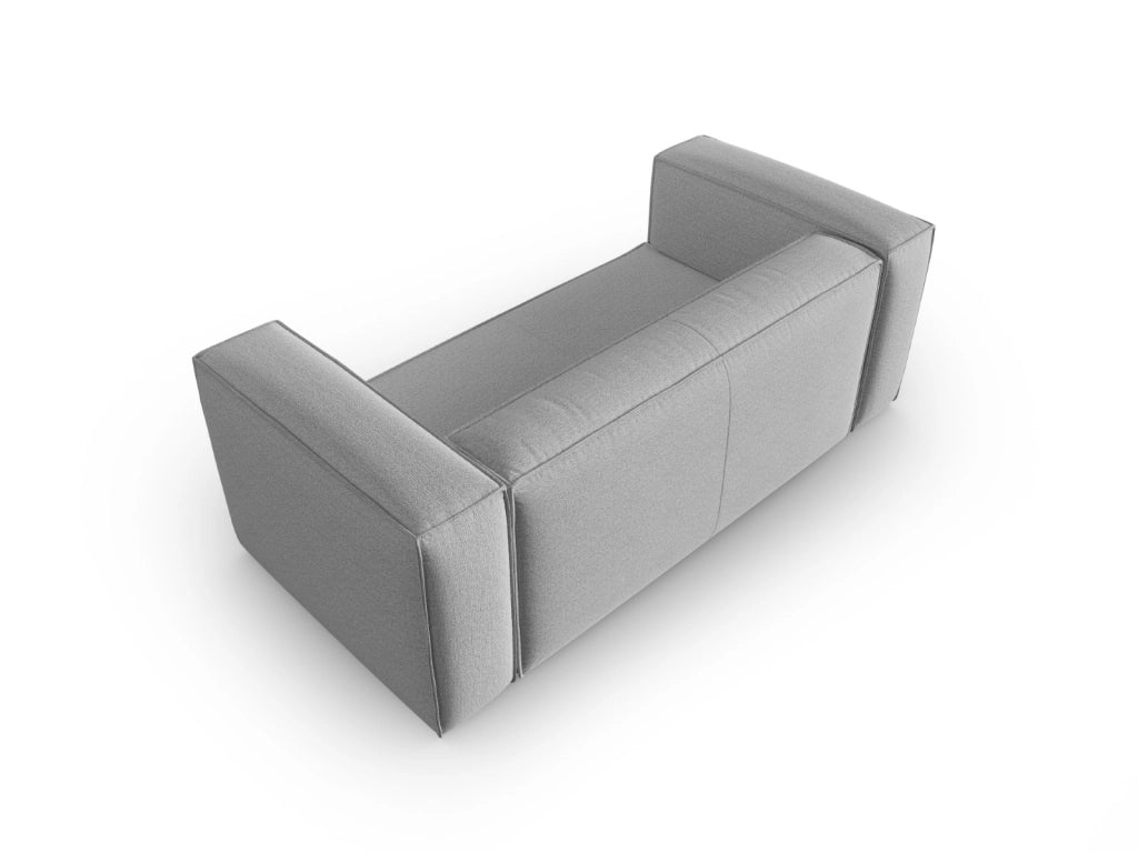 Cosmopolitan Design - Divano "Mackay" 2 posti in velluto strutturato grigio 