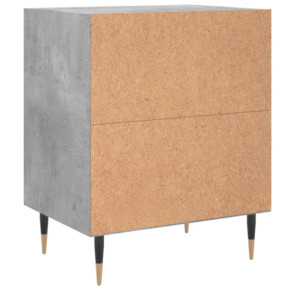 Comodini 2 pz-Set di 2 Tavolino da notte Grigio Cemento 40x30x50 cm in Legno Multistrato 209154