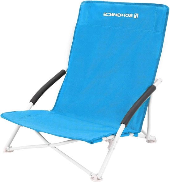 Campingstraordinario pieghevole con borsa a tracolla - sedia da spiaggia pieghevole in tessuto Oxford blu 150 kg sostenibile 56 x 53 x 64 cm